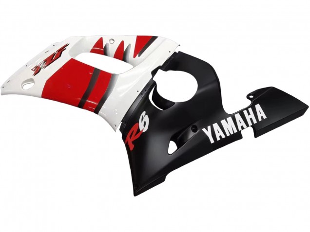Preisgünstige Yamaha YZF 600 R6 Motorrad Verkleidung 1998-2002 - Weiss Rot Glanzendes Schwarz