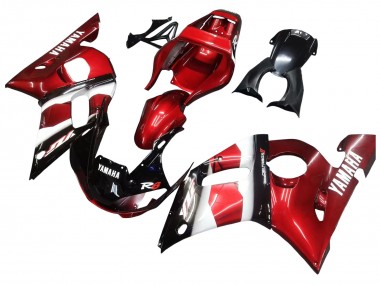 Preisgünstige Yamaha YZF 600 R6 Motorrad Verkleidung 1998-2002 - Rot Weiss Glanzendes Schwarz