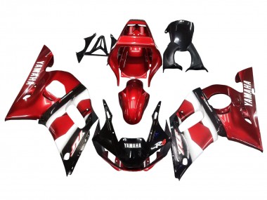 Preisgünstige Yamaha YZF 600 R6 Motorrad Verkleidung 1998-2002 - Rot Weiss Glanzendes Schwarz