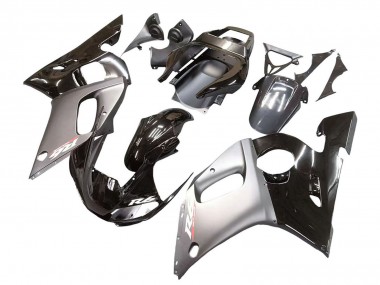Preisgünstige Yamaha YZF 600 R6 Motorrad Verkleidung 1998-2002 - Silber Glanzendes Schwarz