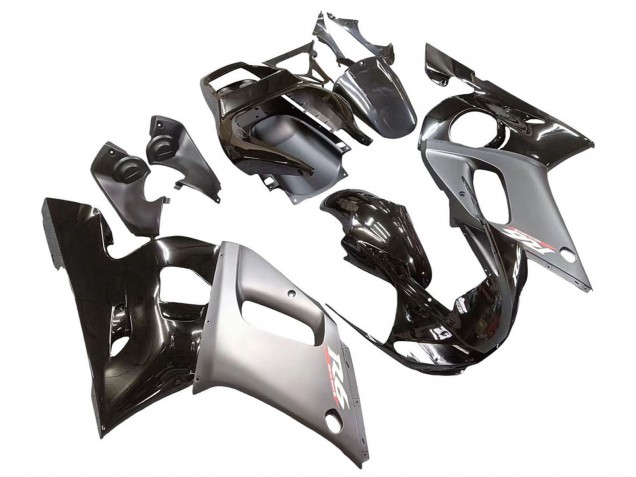 Preisgünstige Yamaha YZF 600 R6 Motorrad Verkleidung 1998-2002 - Silber Glanzendes Schwarz