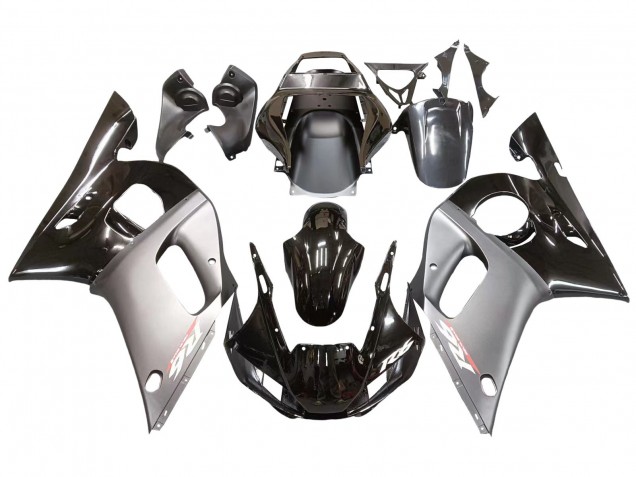Preisgünstige Yamaha YZF 600 R6 Motorrad Verkleidung 1998-2002 - Silber Glanzendes Schwarz