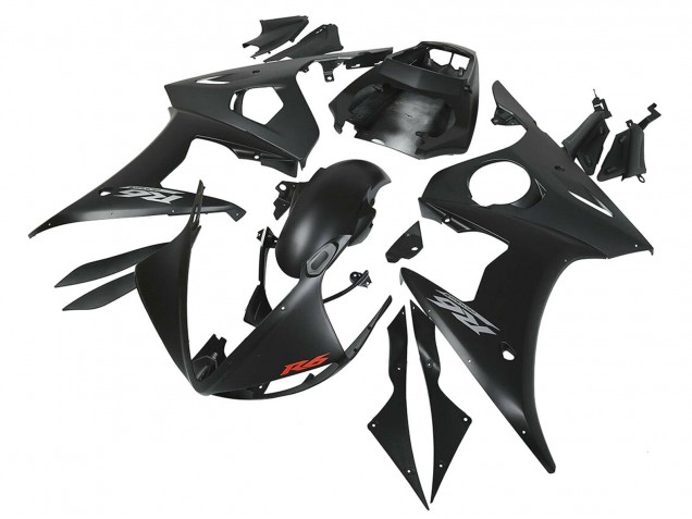 Preisgünstige Yamaha YZF R6 Motorrad Verkleidung 2003-2004 - Matt Schwarz