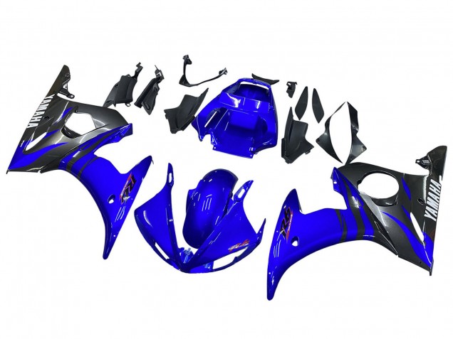 Preisgünstige Yamaha YZF R6 Motorrad Verkleidung 2003-2004 - Blau Glanzendes Schwarz