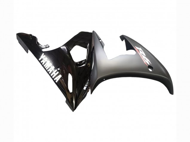 Preisgünstige Yamaha YZF R6 Motorrad Verkleidung 2003-2004 - Glanzendes Schwarz Matt Schwarz Weiss Aufkleber