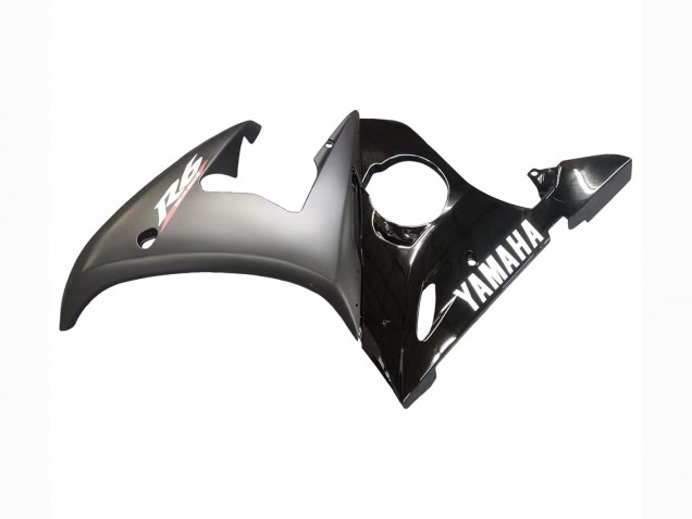 Preisgünstige Yamaha YZF R6 Motorrad Verkleidung 2003-2004 - Glanzendes Schwarz Matt Schwarz Weiss Aufkleber