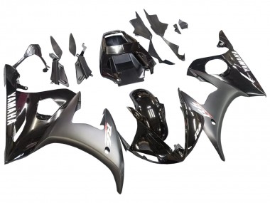 Preisgünstige Yamaha YZF R6S Motorrad Verkleidung 2006-2009 - Glanzendes Schwarz Matt Schwarz Weiss Aufkleber
