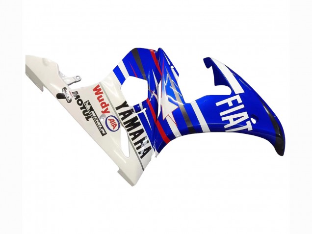 Preisgünstige Yamaha YZF R6S Motorrad Verkleidung 2006-2009 - Weiss Blau Fiat Motul Kastinee
