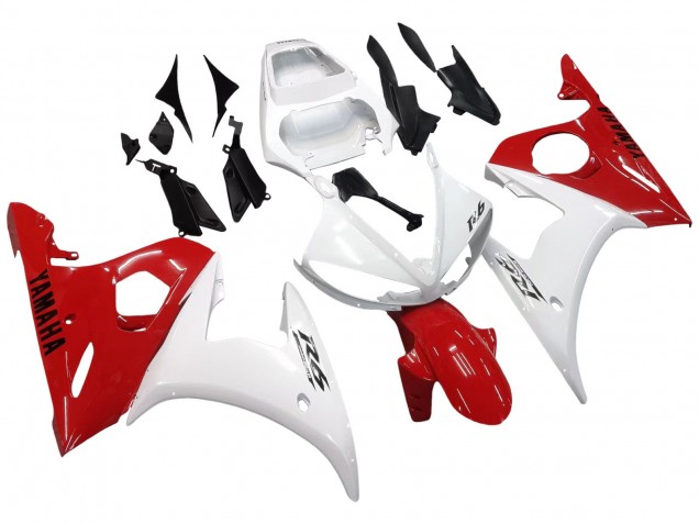 Preisgünstige Yamaha YZF R6 Motorrad Verkleidung 2003-2004 - Weiss Rot