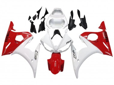 Preisgünstige Yamaha YZF R6 Motorrad Verkleidung 2003-2004 - Weiss Rot