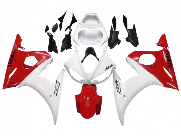 Preisgünstige Yamaha YZF R6 Motorrad Verkleidung 2003-2004 - Weiss Rot