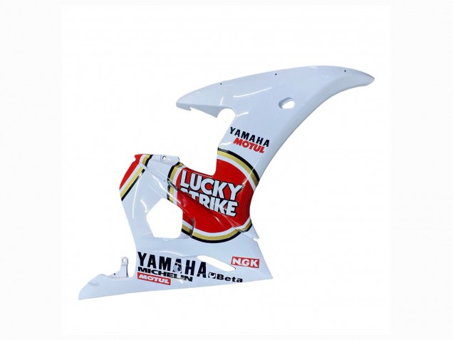 Preisgünstige Yamaha YZF R6 Motorrad Verkleidung 2003-2004 - Weiss Rot Lucky Strike Motul