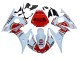 Preisgünstige Yamaha YZF R6S Motorrad Verkleidung 2006-2009 - Weiss Rot Lucky Strike Motul