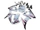 Preisgünstige Yamaha YZF R6S Motorrad Verkleidung 2006-2009 - Weiss mit Dunkel Schwarz Flamme