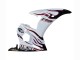 Preisgünstige Yamaha YZF R6S Motorrad Verkleidung 2006-2009 - Weiss mit Dunkel Schwarz Flamme