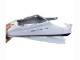 Preisgünstige Yamaha YZF R6S Motorrad Verkleidung 2006-2009 - Weiss mit Dunkel Schwarz Flamme