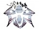 Preisgünstige Yamaha YZF R6S Motorrad Verkleidung 2006-2009 - Weiss mit Dunkel Schwarz Flamme