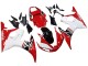 Preisgünstige Yamaha YZF R6 Motorrad Verkleidung 2003-2004 - Weiss Rot Glanzendes Schwarz