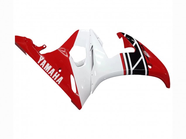 Preisgünstige Yamaha YZF R6 Motorrad Verkleidung 2003-2004 - Weiss Rot Glanzendes Schwarz