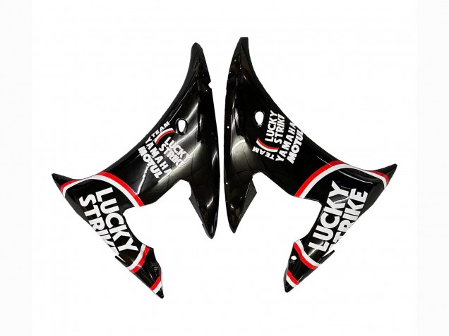 Preisgünstige Yamaha YZF R6S Motorrad Verkleidung 2006-2009 - Glanzendes Schwarz Rot Weiss Lucky Strike Motul