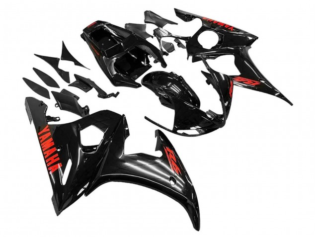 Preisgünstige Yamaha YZF R6 Motorrad Verkleidung 2003-2004 - Glanzendes Schwarz Rot