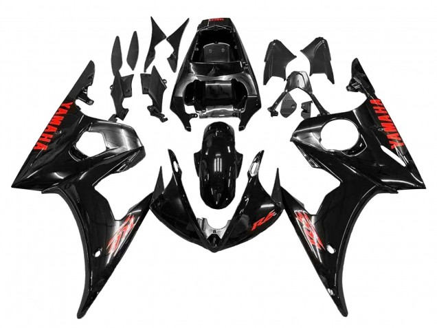 Preisgünstige Yamaha YZF R6S Motorrad Verkleidung 2006-2009 - Glanzendes Schwarz Rot