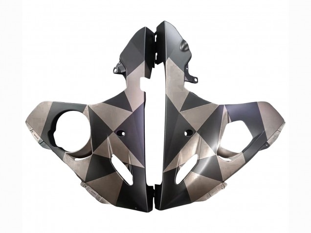 Preisgünstige Yamaha YZF R6 Motorrad Verkleidung 2003-2004 - Grau Matt Schwarz Geometric