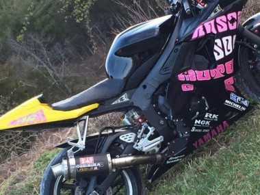 Preisgünstige Yamaha YZF R6 Motorrad Verkleidung 2003-2004 - Gelb Rosa Glanzendes Schwarz Rossi Repsol 46