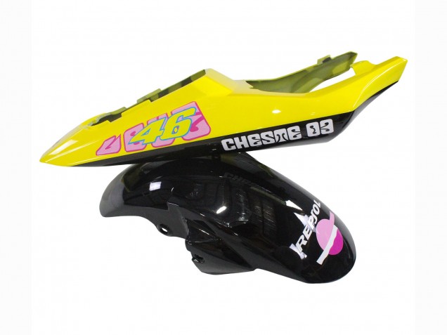 Preisgünstige Yamaha YZF R6 Motorrad Verkleidung 2003-2004 - Gelb Rosa Glanzendes Schwarz Rossi Repsol 46