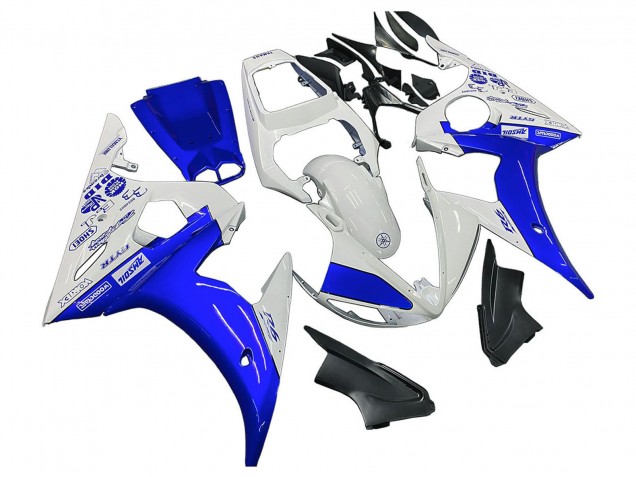 Preisgünstige Yamaha YZF R6S Motorrad Verkleidung 2006-2009 - Weiss Blau GYTR