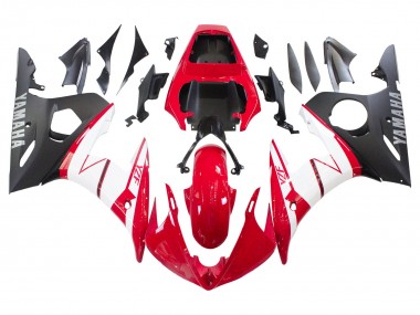 Preisgünstige Yamaha YZF R6 Motorrad Verkleidung 2003-2004 - Rot Weiss Matt Schwarz