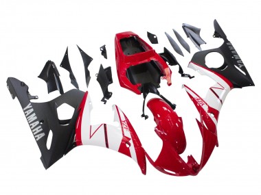 Preisgünstige Yamaha YZF R6S Motorrad Verkleidung 2006-2009 - Rot Weiss Matt Schwarz