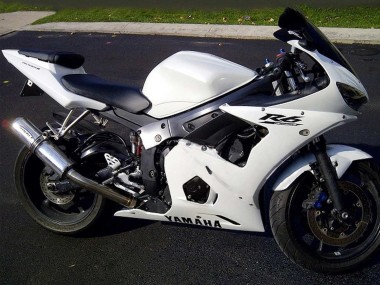 Preisgünstige Yamaha YZF R6 Motorrad Verkleidung 2003-2004 - Weiss Schwarz Aufkleber
