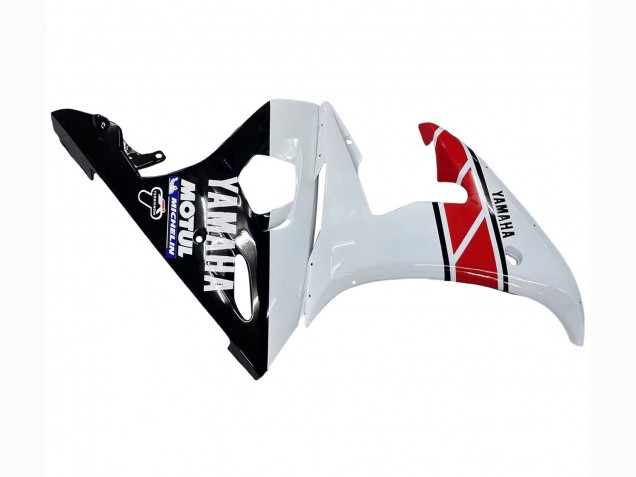 Preisgünstige Yamaha YZF R6 Motorrad Verkleidung 2003-2004 - Weiss Rot Glanzendes Schwarz Motul