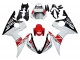 Preisgünstige Yamaha YZF R6 Motorrad Verkleidung 2003-2004 - Weiss Rot Glanzendes Schwarz Motul