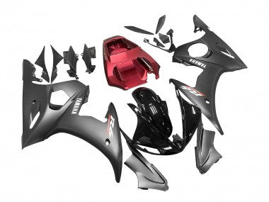 Preisgünstige Yamaha YZF R6S Motorrad Verkleidung 2006-2009 - Schwarz Rot