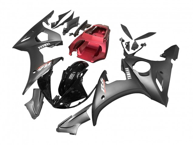 Preisgünstige Yamaha YZF R6S Motorrad Verkleidung 2006-2009 - Schwarz Rot