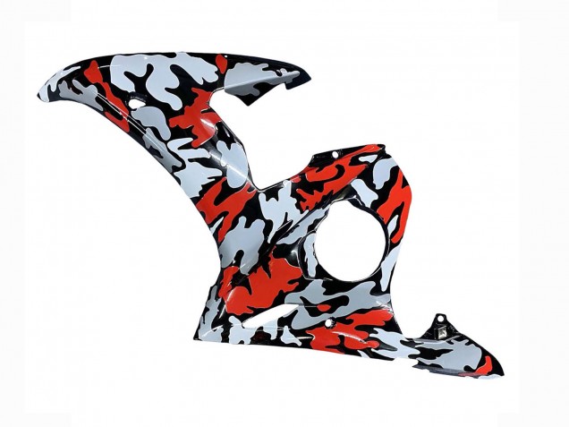 Preisgünstige Yamaha YZF R6 Motorrad Verkleidung 2003-2004 - Schwarz Rot Grau Camouflage