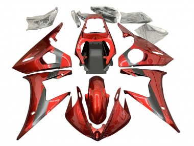 Preisgünstige Yamaha YZF R6S Motorrad Verkleidung 2006-2009 - Rot Matt Schwarz