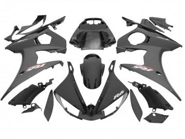Preisgünstige Yamaha YZF R6S Motorrad Verkleidung 2006-2009 - Glanzendes Schwarz Matt Schwarz