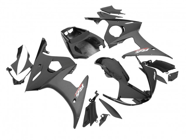 Preisgünstige Yamaha YZF R6S Motorrad Verkleidung 2006-2009 - Glanzendes Schwarz Matt Schwarz