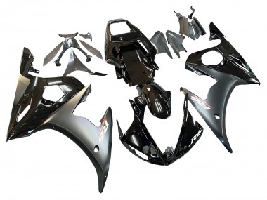 Preisgünstige Yamaha YZF R6 Motorrad Verkleidung 2003-2004 - Glanzendes Schwarz Matt Schwarz Gold Chameleon