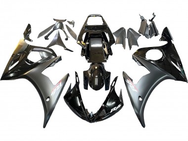 Preisgünstige Yamaha YZF R6S Motorrad Verkleidung 2006-2009 - Glanzendes Schwarz Matt Schwarz Gold Chameleon