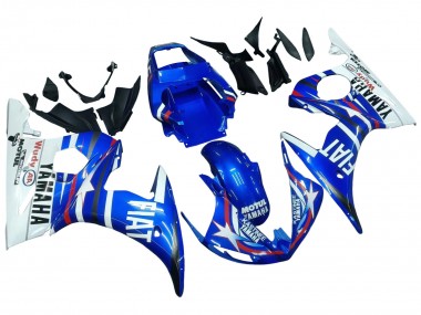 Preisgünstige Yamaha YZF 600 R6 Motorrad Verkleidung 2005 - Blau Weiss Rot Motul Michelin Fiat