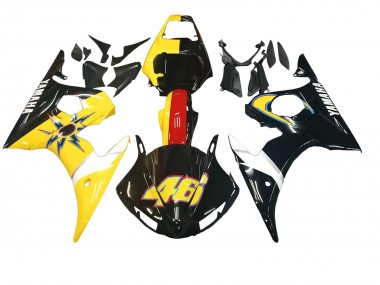 Preisgünstige Yamaha YZF 600 R6 Motorrad Verkleidung 2005 - Schwarz Gelb Rot 46