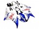 Preisgünstige Yamaha YZF 600 R6 Motorrad Verkleidung 2005 - Weiss Blau Dunlop Fiat Motul