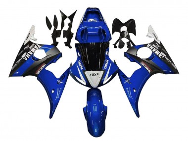 Preisgünstige Yamaha YZF 600 R6 Motorrad Verkleidung 2005 - Blau Weiss Schwarz Yamalube