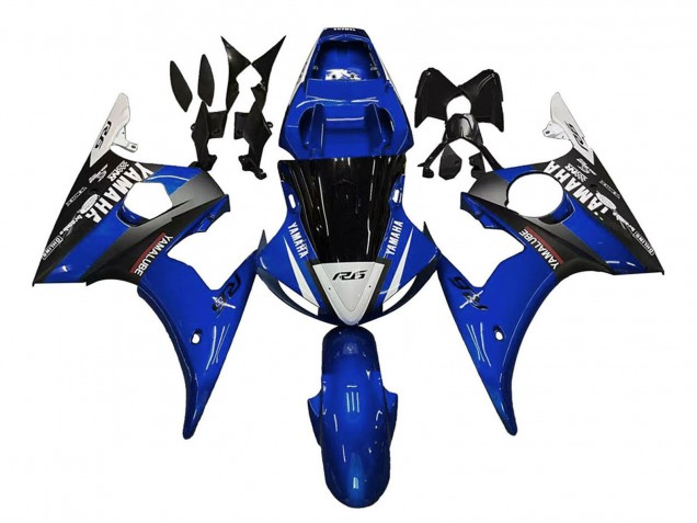 Preisgünstige Yamaha YZF 600 R6 Motorrad Verkleidung 2005 - Blau Weiss Schwarz Yamalube