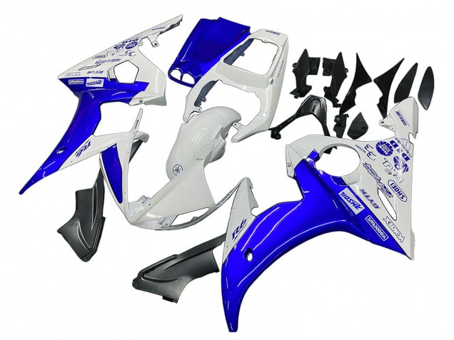 Preisgünstige Yamaha YZF 600 R6 Motorrad Verkleidung 2005 - Weiss Blau Yamalube