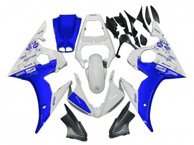 Preisgünstige Yamaha YZF 600 R6 Motorrad Verkleidung 2005 - Weiss Blau Yamalube